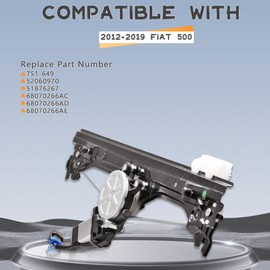 Predep Front Right Passenger Window Regulator Assembly w/Motor Compatible for Fiat 500 1.4L 2012-2019 Passenger Door Window Regulator Assembly