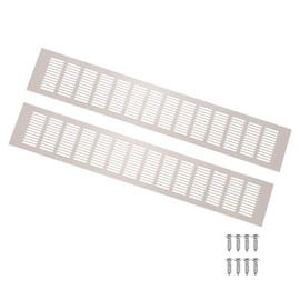 uxcell 2Pcs Door Air Vent Cover, 23.6" x 4" Aluminum Ventilation Grille Decorative Covers Louvered Air Return Vent Cover with Screws for Cabinet Wardrobe Door Wardrobe(Grey)