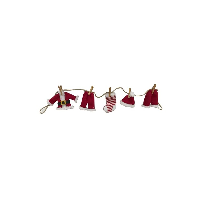 Kurt Adler 32 Inch Cloth Santa Suit Novelty Garland