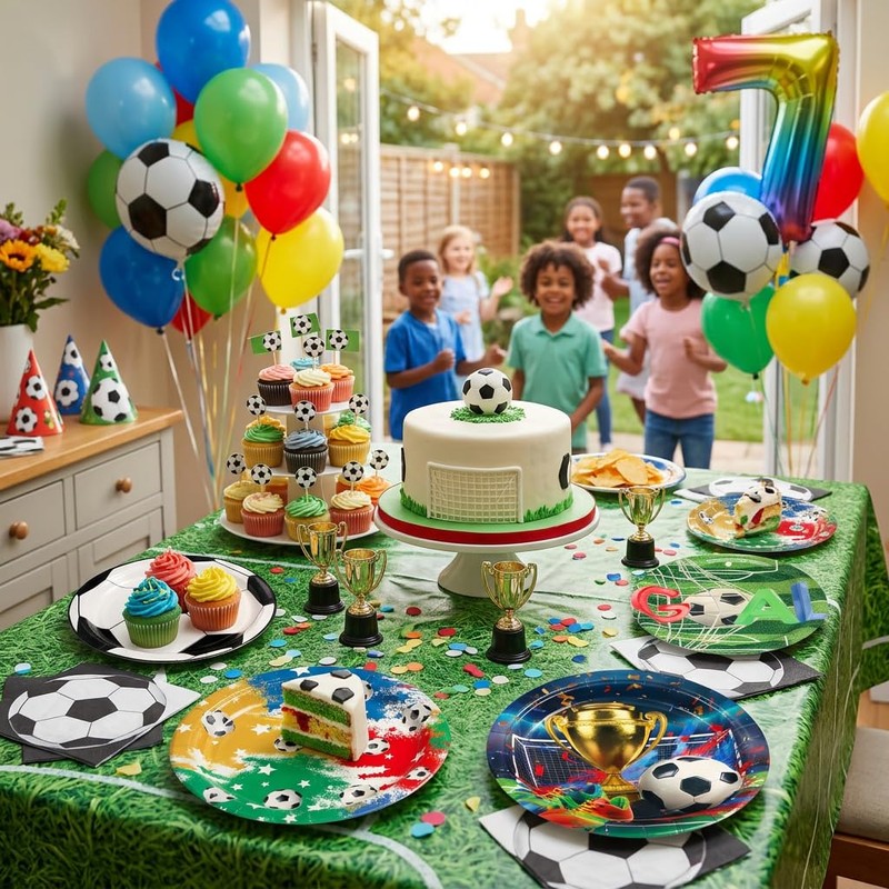 50PCS 9 INCH Soccer Birthday Plates – Party Paper Plates