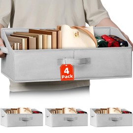 Extra Large Closet Organizers Bins 4 Pack - Blanket Basket for Organizing/Home Clothes Storage Bins for Jeans/Toy Organizers for Nursery/Wardrobe Shelf Closet Organization for Purse Hats Towel