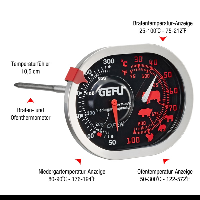 Gefu 21800 Messimo Braten- und Ofenthermometer 3 in 1 aus