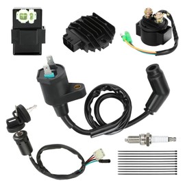 EOPOAYI Recon 250 Ignition Coil Switch Starter Solenoid Relay Kit Compatible with TRX250 Fourtrax 200 ATV TRX250EX TRX250TM TRX250TE 1997-2021 Quad 4 Wheeler Parts with Voltage Regulator CDI Box