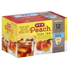 3 Pack of 12 Count H.E.B Peach Iced Tea Single Cups Compatible with Keurig K-cup Brewers