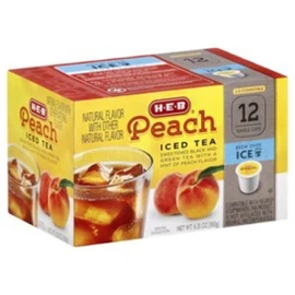 3 Pack of 12 Count H.E.B Peach Iced Tea Single Cups Compatible with Keurig K-cup Brewers