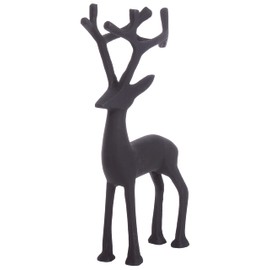 Brandsseller Decorative Figurine 24 cm Reindeer Deer Metal Sculpture Decoration Christmas Winter - Black