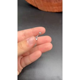 Heart 14 Gauge Heart with Star Belly Button Ring Stainless Steel Cubic Zirconia