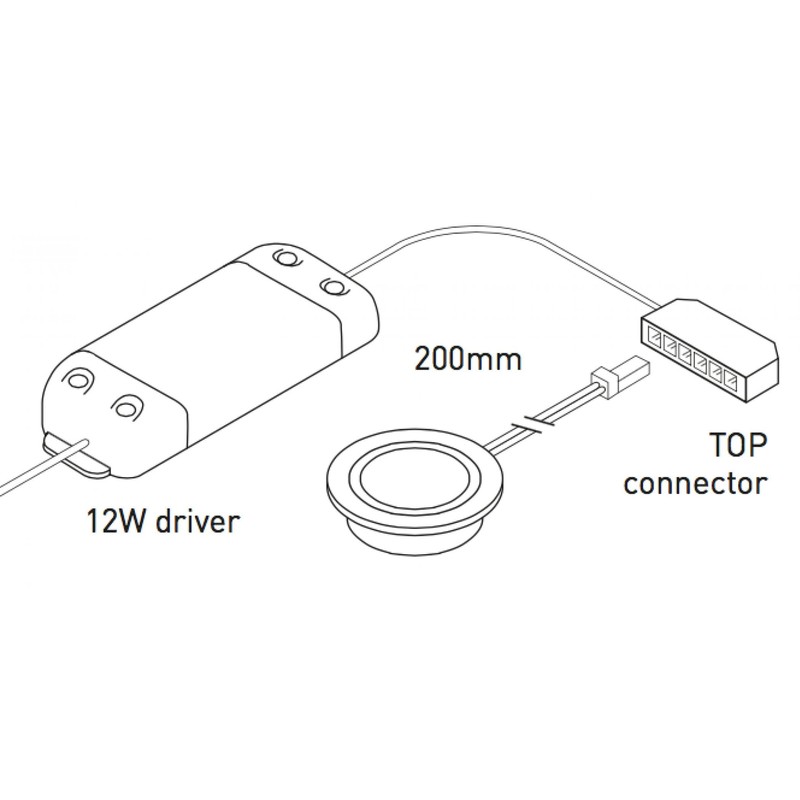 DLFP-CH-WW 12v Small LED Recessed Under Cabinet Downlight Chrome Warm