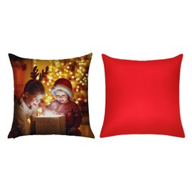 Coddsmz Set of 2 Sublimation Pillow Case Blank Christmas Decorative Pillow Cover DIY Square Cushion Covers Heat Transfer Pillow Cases with Invisible Zipper 18x18 Inch