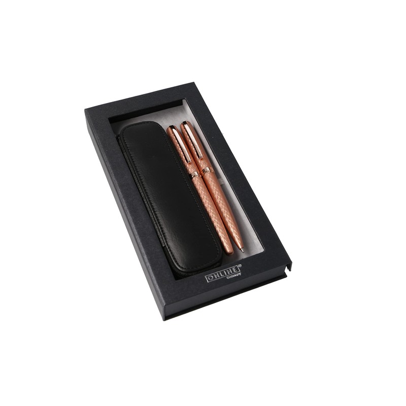 Online Eleganza Diamond Rose Gold Writing Set - Includes Ballpoint