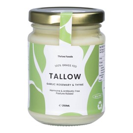 Thrive Tallow 100% Grass Fed Tallow - Garlic, Rosemary & Thyme, 250ml