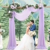 Wedding Arch Drapes 2 Panels 6 Yards Light Purple Sheer