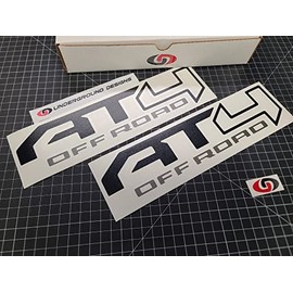 AT4 Off Road Decals (2-Pack) Bedside Fender 4x4 Stickers Fits 2019-2024 GMC Sierra 1500 2500 3500 (Gloss Black & Charcoal)