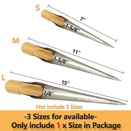 FCOUIID Marine Rope Splicing Spike FID with Wood Handle, Swedish Style, 304 Stainless Steel for Line Wire Diameter: Small 1/8" to 1/2"