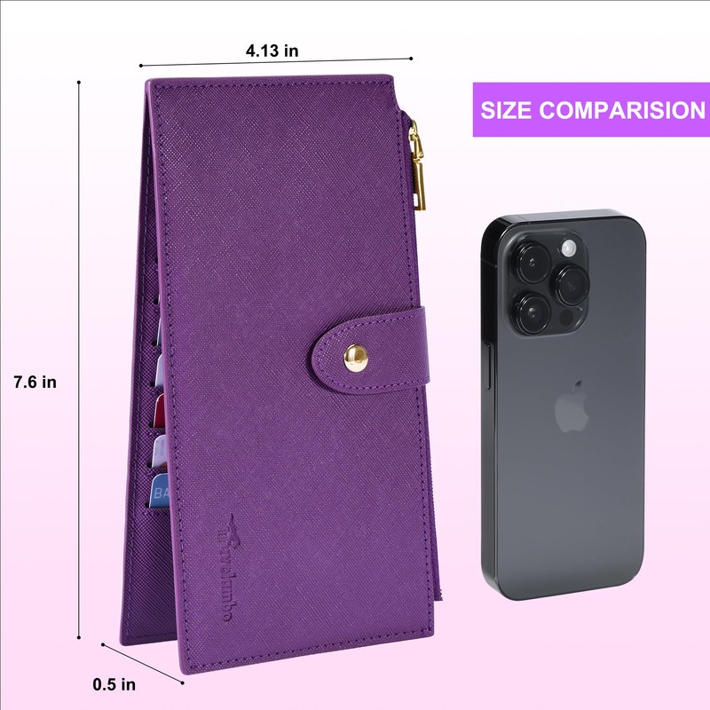 Travelambo RFID Wallet Women Large Size Bifold Multi Card Wallet