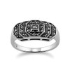 Gemondo Art Deco Stepped Ring, 925 Sterling Silver 0.28ct Marcasite