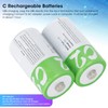 2Pcs C Rechargeable Batteries USB Port 5000wmh 1.5V High Capacity