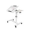 Overbed Table with 4 Wheels - Height Adjustable Hospital Table