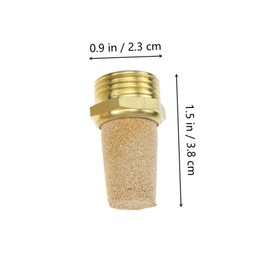 iplusmile 4pcs Pneumatic Muffler Thread Exhaust Muffler Valved Muffler Copper Metal All Bronze Golden