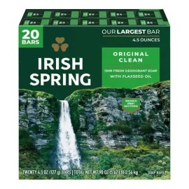 Jabon Irish Spring Bar Soap, 4.5 Oz, 20-count