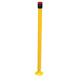 Vestil SPBOL-42-BL Spring Loaded Steel Bollard with Beeper and Strobe, 2-1/8" Outer Diameter, 42" Height
