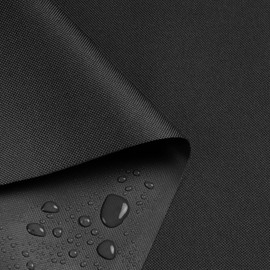 Waterproof Marine Canvas Fabric by The Yard 58" W 600D PVC Backing Water-Resistant Cordura Polyester Fabric Upholstery Material for Outdoor Indoor Marine Awning Tent Boat DIY, 1 Yard Black