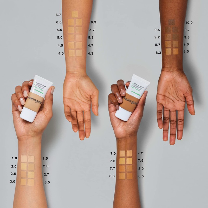 Neutrogena Clear Coverage Flawless Matte CC Cream, Full-Coverage Color Correcting