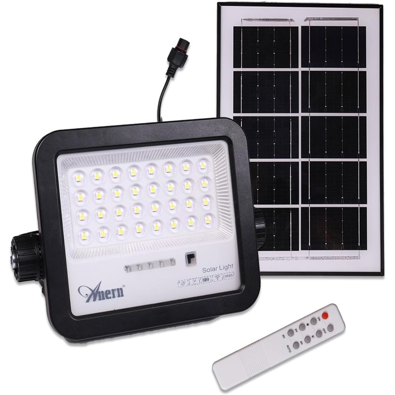 Anern Outdoor Solar Flood Light, 2 Pack 6500K Bright White
