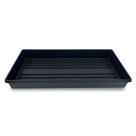 Living Whole Foods 5 Pack of Durable Black Plastic Growing Trays (Without Drain Holes) 21" X 11" X 2" - Flowers, Seedlings, Plants, Wheatgrass, Microgreens & More