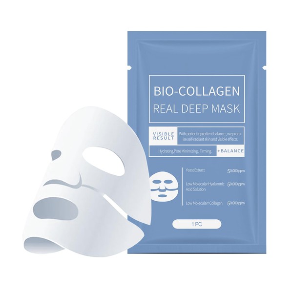 4Pcs Bio Collagen Mask, Collagen Hydrating Face Mask, Deeply Moisturizes