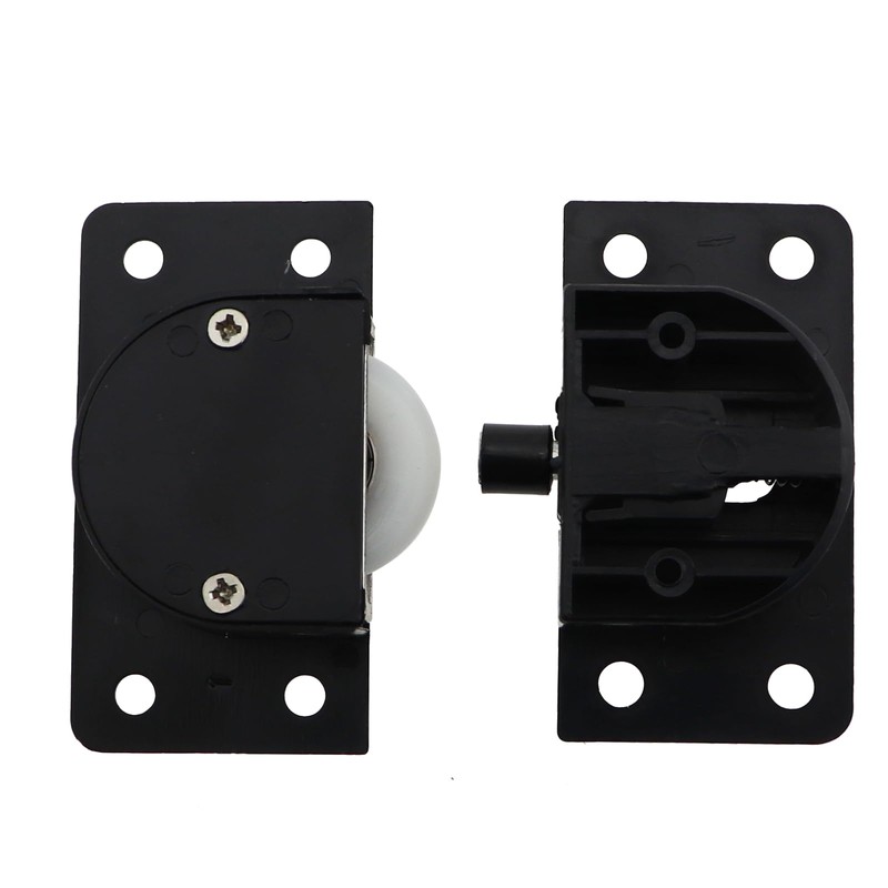 2 Sets 2.28x1.22inch Black Sliding Door Nylon Pulley Cabinet Hanging