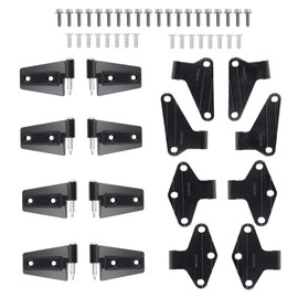 Dasbecan 4 Door Hinge Assembly Kits Compatible with 2007-2018 Jeep JK Wrangler - Complete Set of Jeep JK Door Hinges with 36 Bolts Inside and Outside Replaces# 55395386 55395387 55395393 55395392