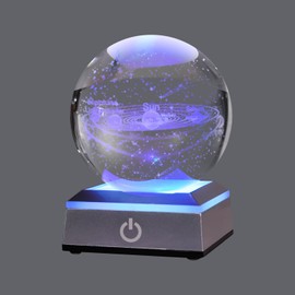 ZYXLJH 3D Solar System Crystal Ball Colorful Night Light,Universe Space Astronomy Gift Fathers Boys Kids,Couples Gifts Ideas for Boyfriends Husband Him Cool