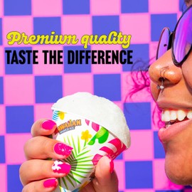 Hawaiian Shaved Ice Clear Blue Raspberry Syrup - Nut Soy Dairy & Dye Free - Flavor Fluffy & Crunchy Snow Cones - Shelf Stable - Makes 8 Servings - 16 ounces