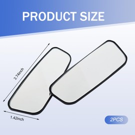 getfay Pack-2 Car Rectangular Rearview Blind Spot Mirror, 3.7" x 1.4" Adjustable Angle Parking Assist Mirror, Curved Wide-angle HD Mirror, Universal for Cars Side Rearview Mirror Accessory (Black)