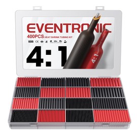 Eventronic Eventronic 4:1 Heat Shrink Tubing Kit - 400 Pcs Adhesive Lined, Wire Shrink Wrap Tubing, Marine Grade Industrial Heat-Shrink Tubing, Black and Red