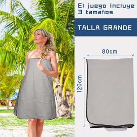 Toalla Microfibra Secado Rápido 3 Pack, Toalla Natacion Super Absorbente Toalla Gym de Baño Suave y Ligero para Natacion, Toalla de Viaje Ligera y Portatil para Natacion, Deporte, Baño, Viajes(Gris)