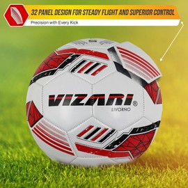 Vizari Soccer Ball - 32-Panel TPU Design for Youth, Kids, and Toddlers - Ideal for Training, Matches & Outdoor Football Games (Pack of 1,6 & 12)