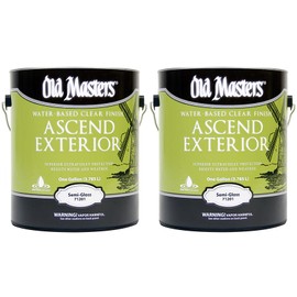 Old Masters 2 Pack of 1 gal 71201 Clear Ascend Exterior Water-Based Finish, Semi-Gloss