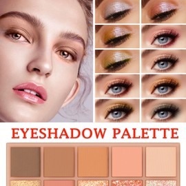 LZYLLS 10 Shades Nude Matte Eyeshadow Palette,Shimmer Naked Eyeshadow Palette,Eye Shadow Palette Natural Flash Waterproof Durable Smoked Professional Makeup Palette With Brush 01