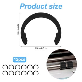 12pcs Retaining Clip Rings for Cricut Maker, Metal C-Shaped Rubber Roller Resolution Rubber Roller Replacement, Keeping Rubber Roller in Place (Black)