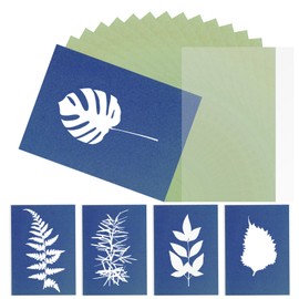 QFGasre 30 Sheets Sun Print Paper Kit Cyanotype Paper Sun Art Papers Kit with 1 Sheet Acrylic Panel 5.83 × 4.13 Inch High Sensitive Solar Activated Printing Papers for Art Crafts DIY Project