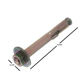 6 x Sleeve Anchors Projecting Raw Bolts Masonry and Brick M8 x M10 80 mm