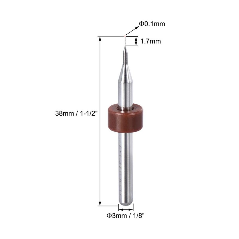 sourcing map PCB Drill Bits 0.1mm Tungsten Carbide Rotary Tool