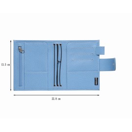 Moterm Companion Traveler's Notebook Cover - Upgraded Design with Back Pocket (Passport Size, Firm Pebbled-Sky Blue)