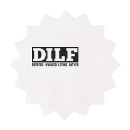 VOWFOO Dilf Devoted Involved Loving Father Day Cocktail Napkins Party Beverage Bar Disposable Paper Napkins for Happy Fathers Day 100Pcs 4.5 x 4.5 2-ply (Dilf Devoted Involved Loving Father)