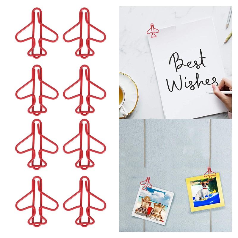100Pcs Plane Shaped Paper Clips Cute Anti Slip Multipurpose for