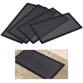 4 Pack Floor Vent Covers for Home Floor, 5"x10" Magnetic Register Vent Cover with Strong Anti-dust Effect, Easy Install Vent Mesh Screen, PVC Floor Catch Debris Hair Filters (Black)
