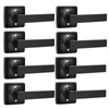 GOBEKOR 8 Pack Dummy Door Handles Matte Black Single Dummy