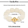 ENSKEFEN Cream White Chunky Beaded Bracelet for Women Bold Big